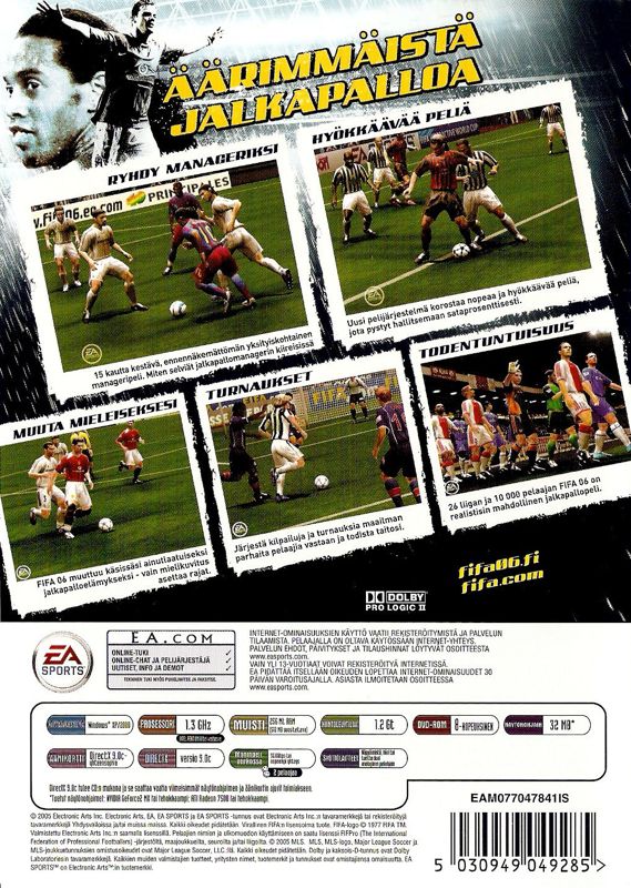 Back Cover for FIFA Soccer 06 (Windows)