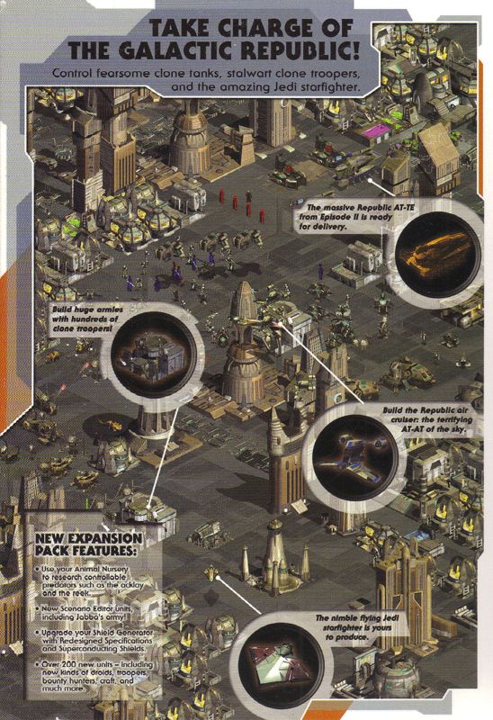 Inside Cover for Star Wars: Galactic Battlegrounds - Clone Campaigns (Windows): Left Flap
