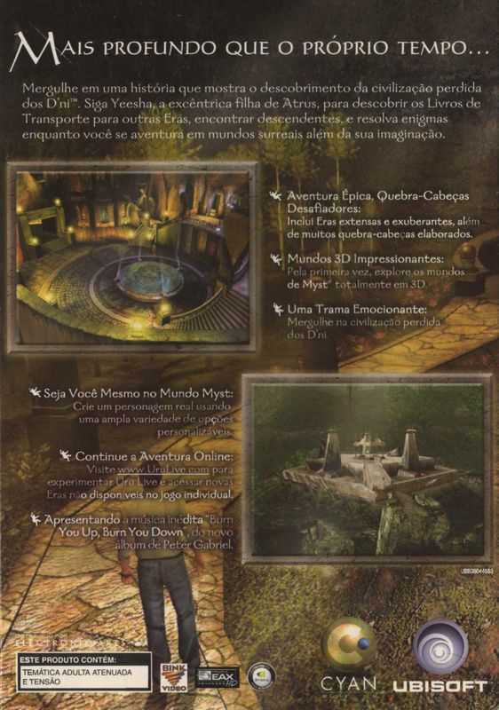 Back Cover for Uru: Ages Beyond Myst (Windows)