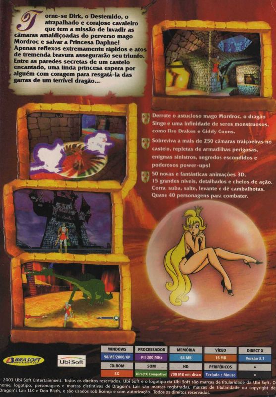Back Cover for Dragon's Lair 3D: Return to the Lair (Windows)