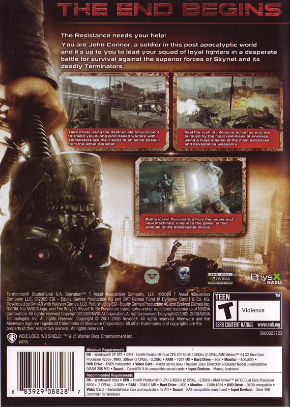 Back Cover for Terminator: Salvation (Windows)