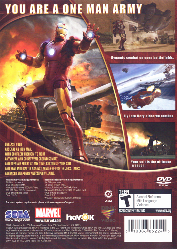 Back Cover for Iron Man (Windows)