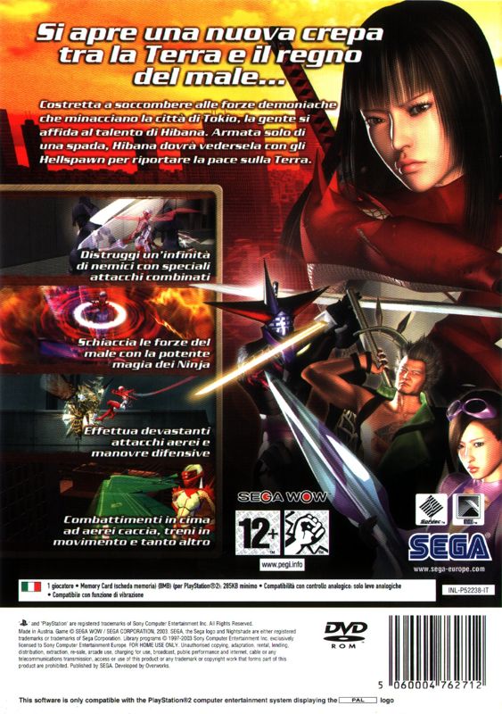 Back Cover for Nightshade (PlayStation 2)