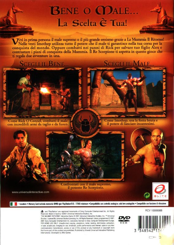 Back Cover for The Mummy Returns (PlayStation 2)