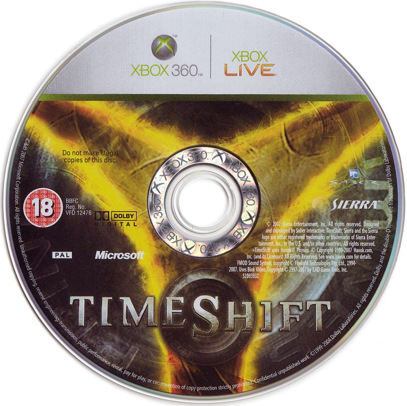 Media for TimeShift (Xbox 360)