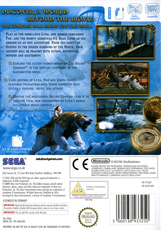 Back Cover for The Golden Compass (Wii)