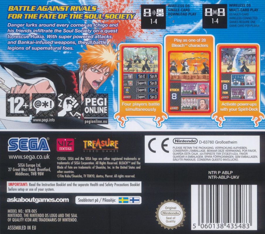 Back Cover for Bleach: The Blade of Fate (Nintendo DS)