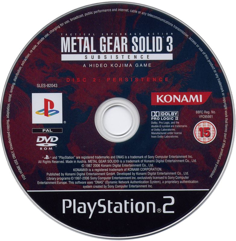 Media for Metal Gear Solid 3: Subsistence (Limited Edition) (PlayStation 2): Disc 2