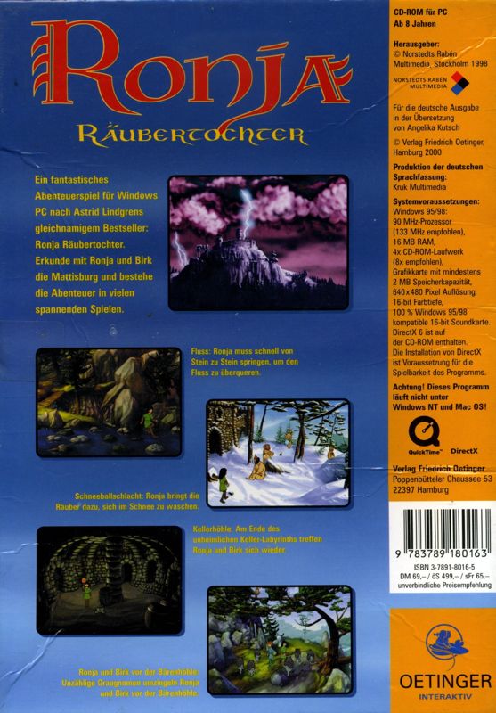 Back Cover for Ronja Rövardotter (Windows)