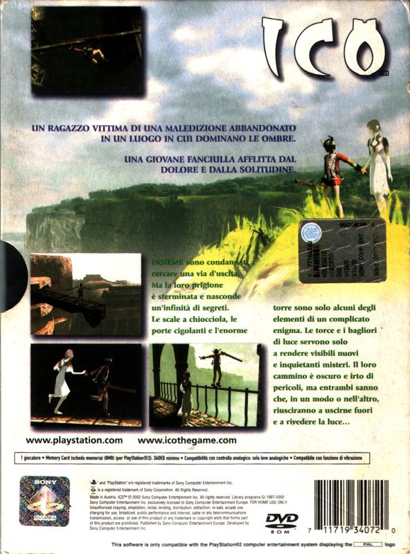 Back Cover for Ico (PlayStation 2)