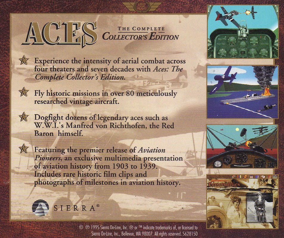 Other for Aces: The Complete Collector's Edition (DOS): Jewel Case - Back