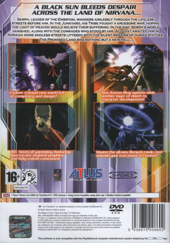 Back Cover for Shin Megami Tensei: Digital Devil Saga 2 (PlayStation 2)