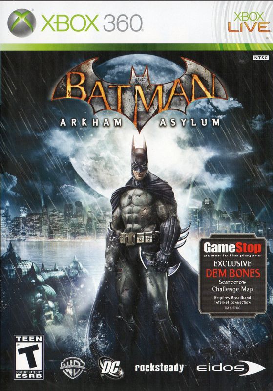 Front Cover for Batman: Arkham Asylum (Xbox 360) (U.S. GameStop release)