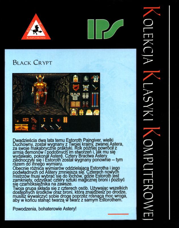 Back Cover for Black Crypt (Amiga)