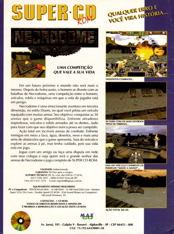 Back Cover for Necrodome (Windows) (Super-CD N° 9 covermount)
