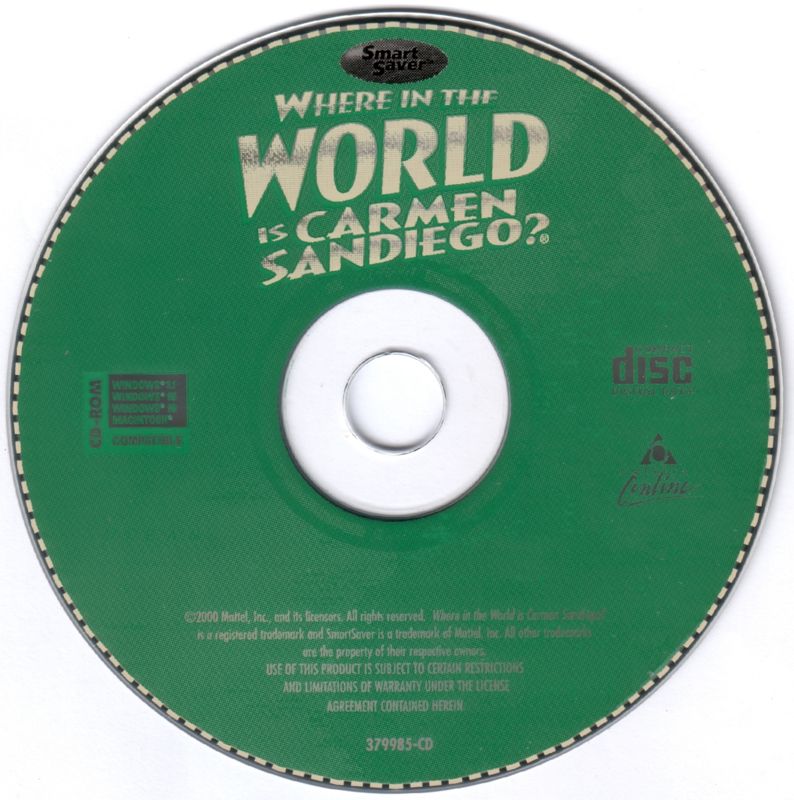 Media for Where in the World is Carmen Sandiego? (CD-ROM) (Macintosh and Windows and Windows 3.x) (Smart Saver release)