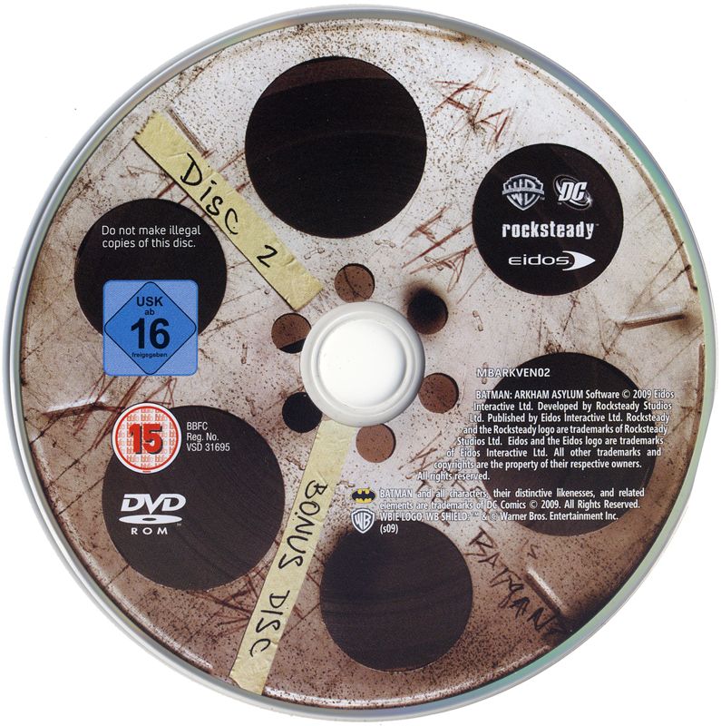Media for Batman: Arkham Asylum (Collector's Edition) (Windows): Bonus Disc