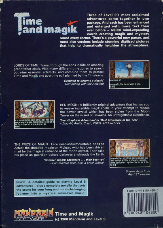 Back Cover for Time and Magik: The Trilogy (MSX)