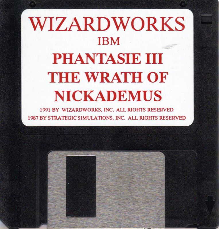 Media for Phantasie: Bonus Edition (DOS): Phantasie III Disk
