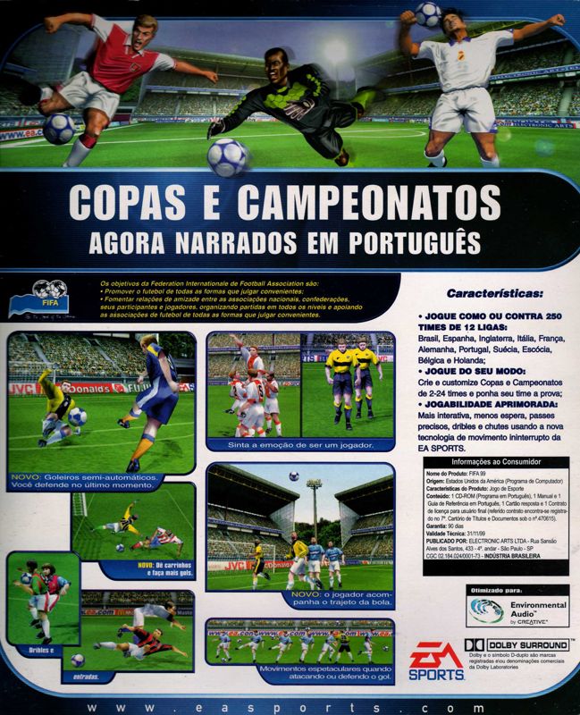 Back Cover for FIFA 99 (Windows)