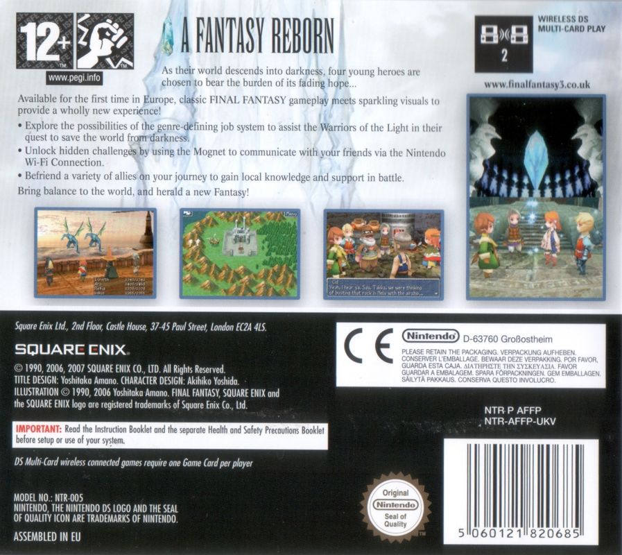 Back Cover for Final Fantasy III (Nintendo DS)