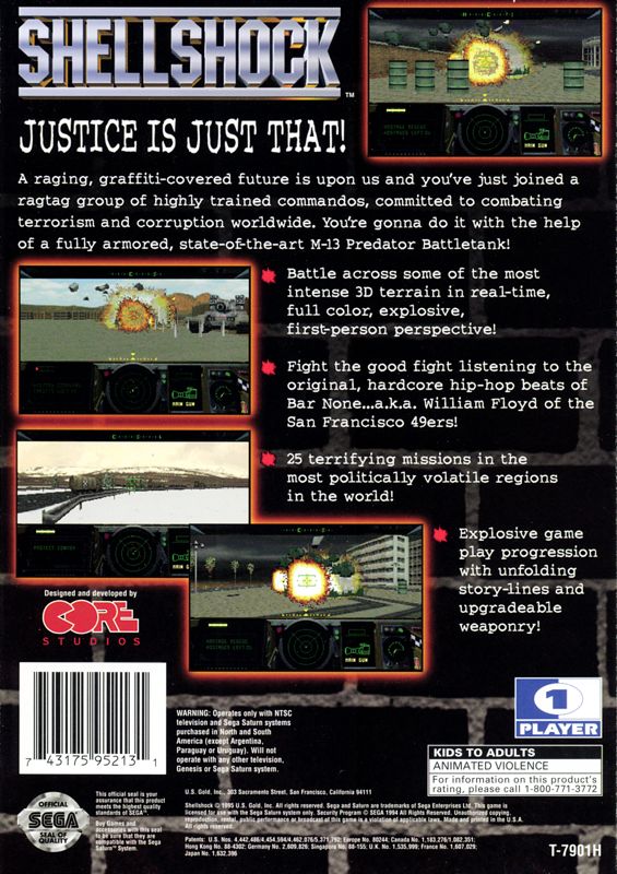 Back Cover for Shellshock (SEGA Saturn)