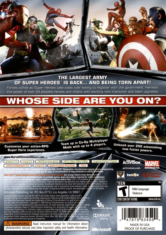 Marvel Ultimate Alliance 2 cover or packaging material - MobyGames