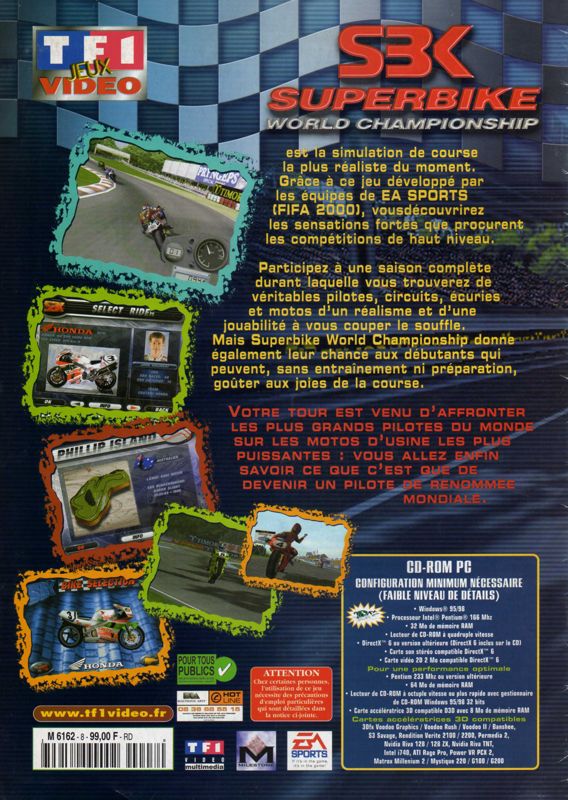 Back Cover for Superbike World Championship (Windows) (TF1 Video covermount)