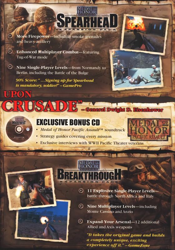 Inside Cover for Medal of Honor: Allied Assault - War Chest (Windows): Right