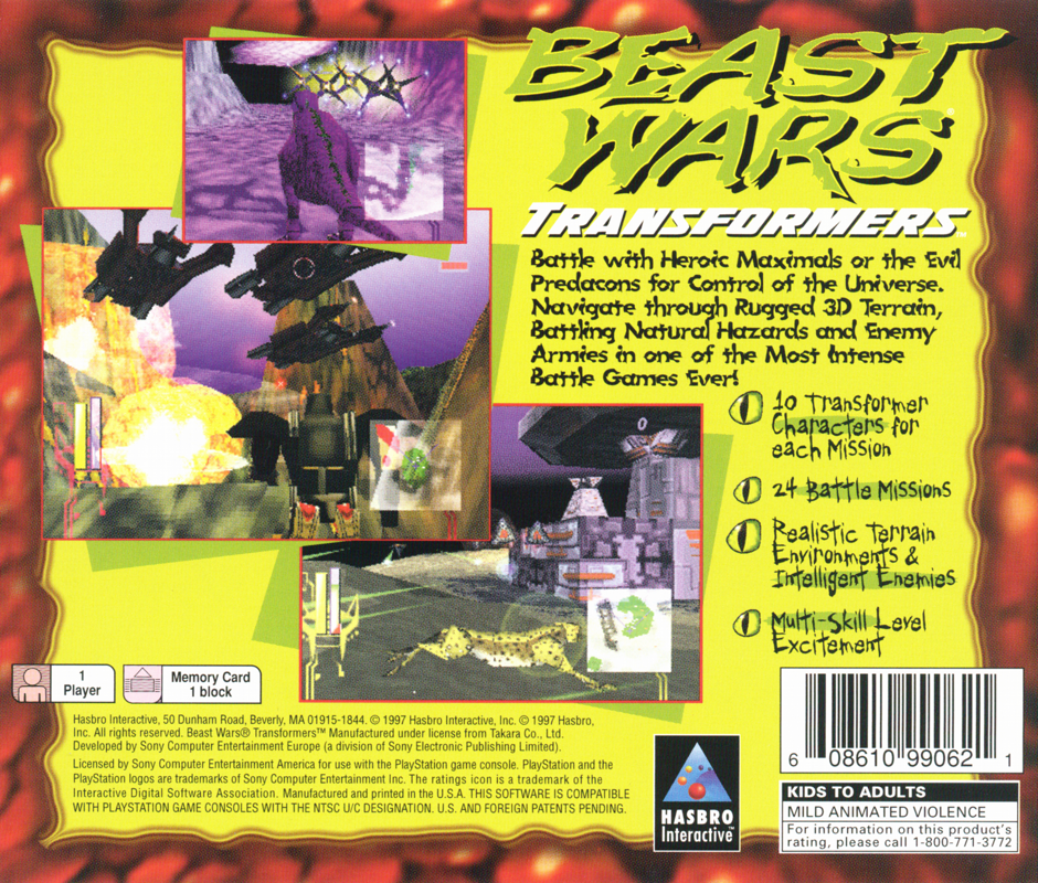 Back Cover for Beast Wars: Transformers (PlayStation)