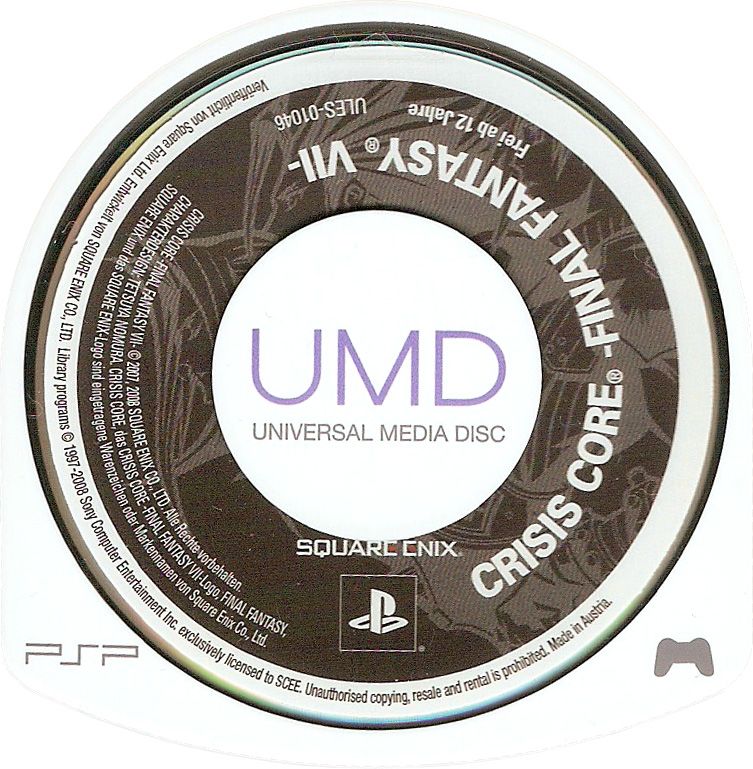 Media for Crisis Core: Final Fantasy VII (PSP) (Platinum release)