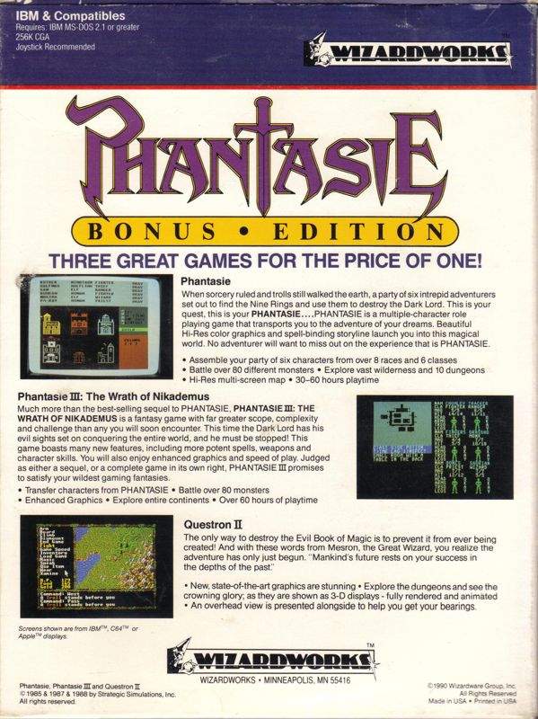 Media for Phantasie: Bonus Edition (DOS)