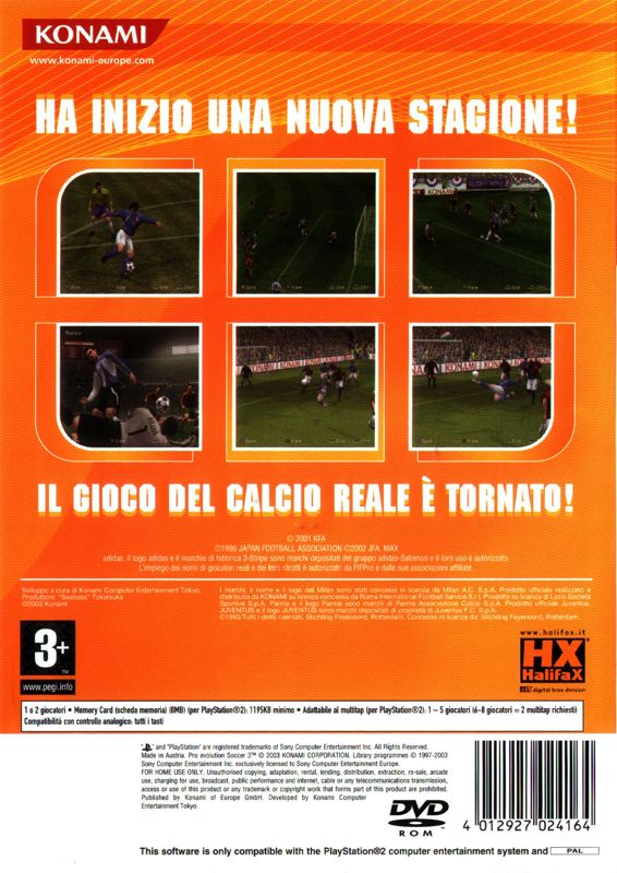 Back Cover for World Soccer: Winning Eleven 7 International (PlayStation 2)