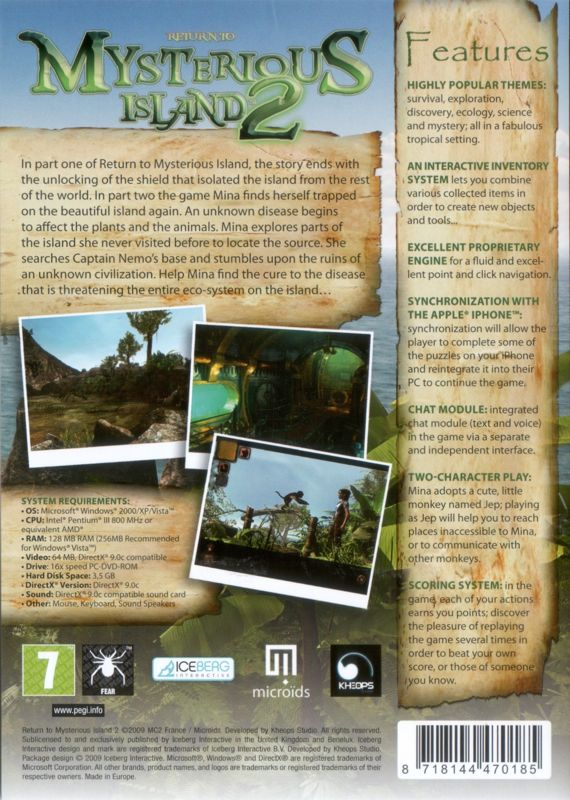 Back Cover for Return to Mysterious Island 2: Mina's Fate (Windows)