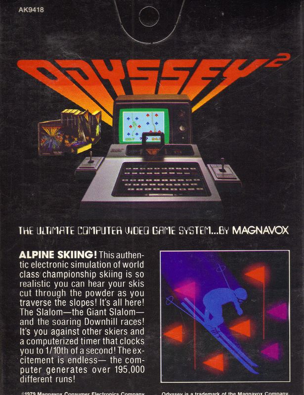 Back Cover for Alpine Skiing! (Odyssey 2)