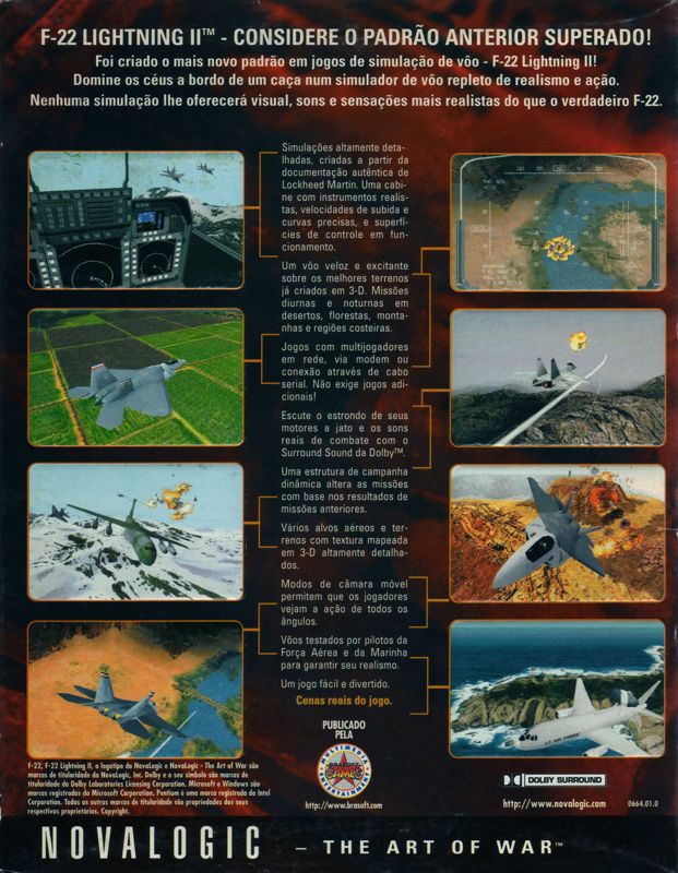 Back Cover for F-22 Lightning II (DOS)