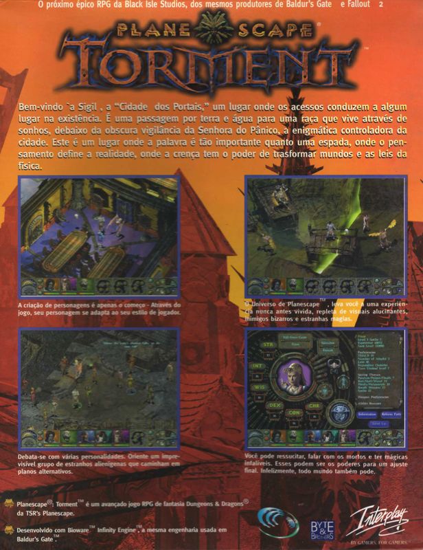 Back Cover for Planescape: Torment (Windows)