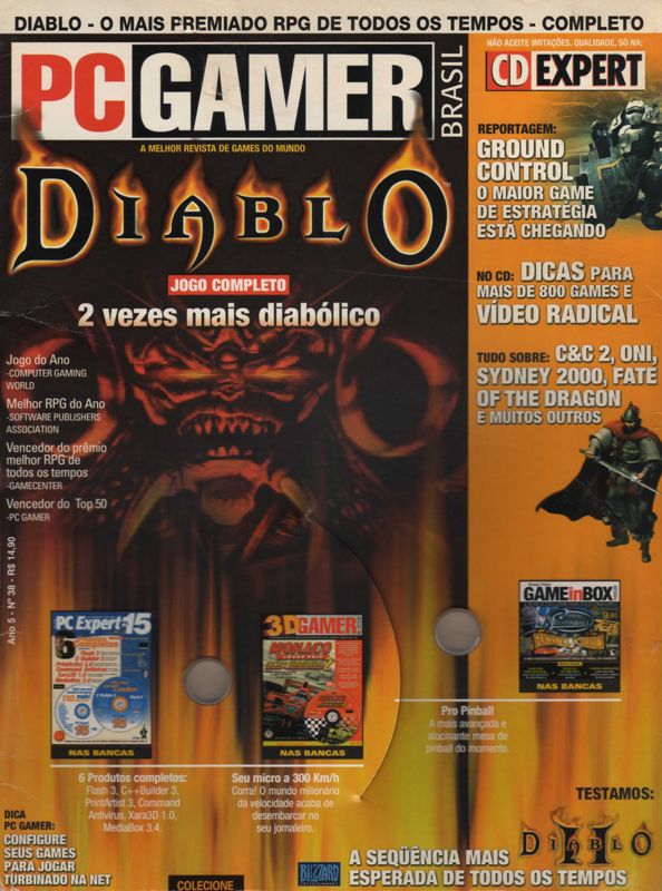 Front Cover for Diablo (Windows) (PC Gamer / CD Expert N° 38 covermount)