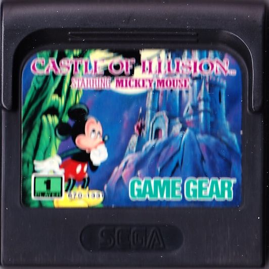 Media for Castle of Illusion starring Mickey Mouse (Game Gear) (US box containing German-only instructions in addition)