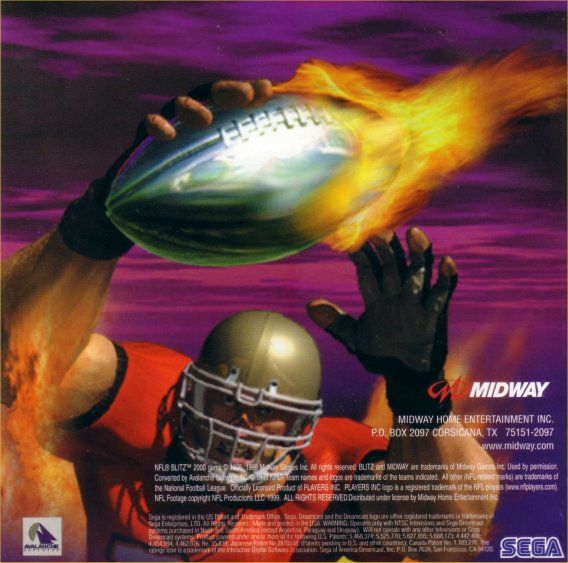Inside Cover for NFL Blitz 2000 (Dreamcast)