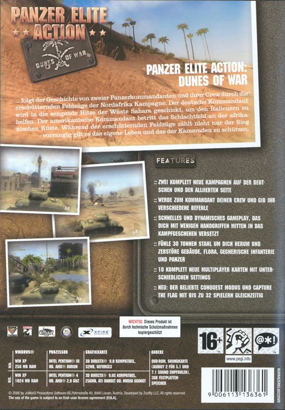 Back Cover for Dunes of War (Windows) (JoWooD release)