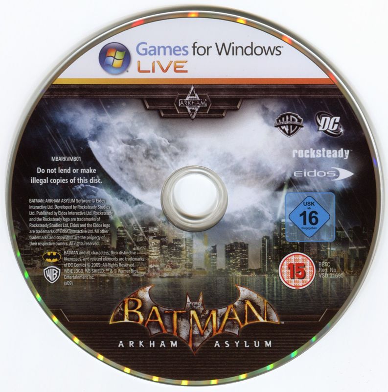 Media for Batman: Arkham Asylum (Windows)