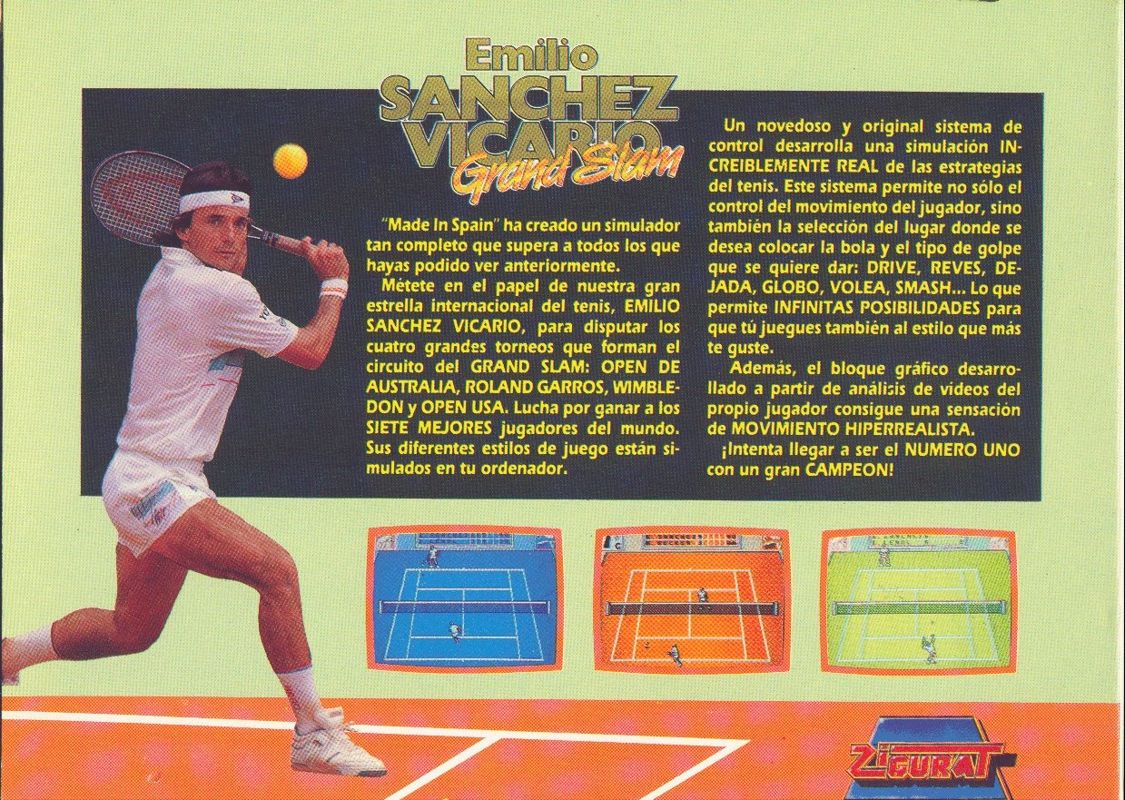 Back Cover for Emilio Sanchez Vicario Grand Slam (MSX)