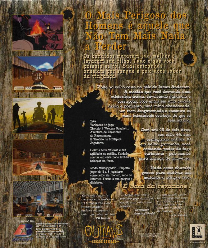 Back Cover for Outlaws (Windows)