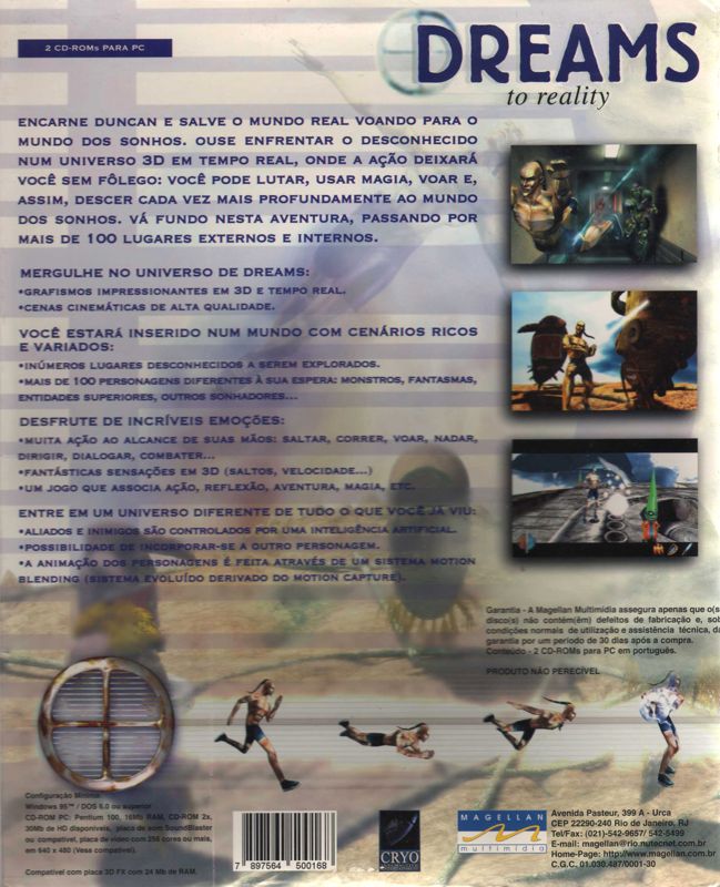 Back Cover for Dreams to Reality (DOS and Windows)