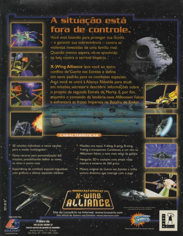 Back Cover for Star Wars: X-Wing Alliance (Windows)