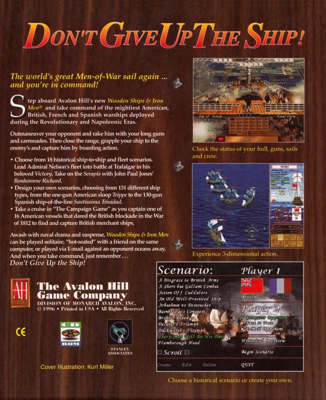 Back Cover for Wooden Ships & Iron Men (DOS)