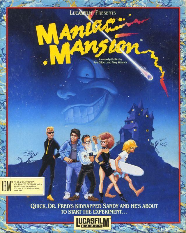 Front Cover for Maniac Mansion (DOS) (Enhanced version (1989))