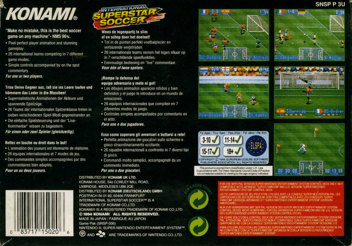 International Superstar Soccer (1994) - MobyGames