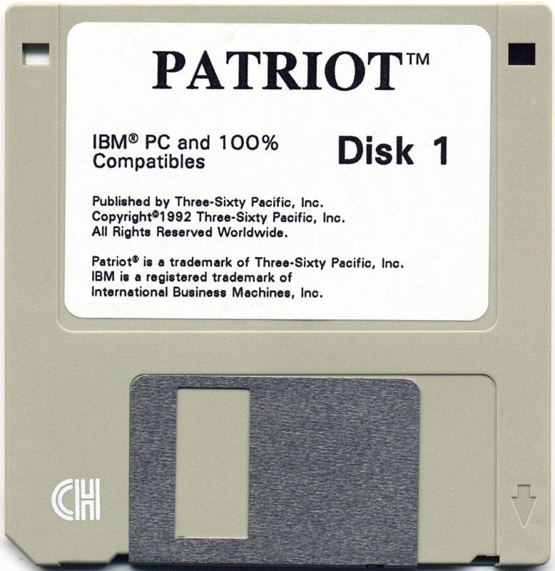 Media for Patriot (DOS): Disk 1/3